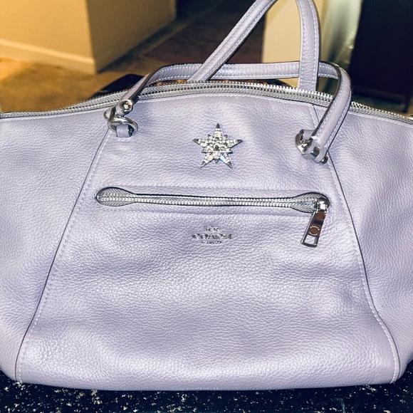 Coach Purple Leather Authentic Handbag - Like New - Picture 3 of 16